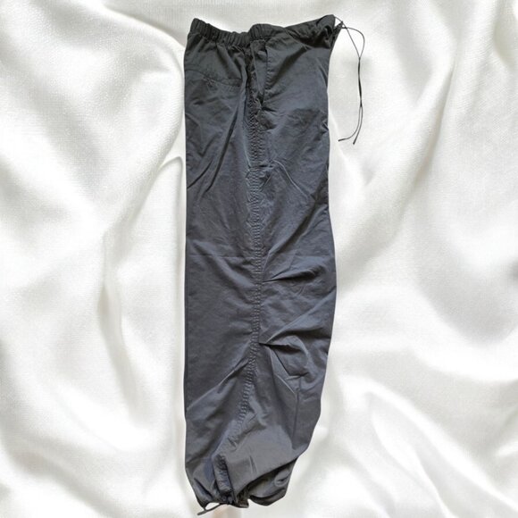 ZARA ( SM ) Gray/Taupe Cargo Parachute Baggy Drawstring Pants - Picture 3 of 6